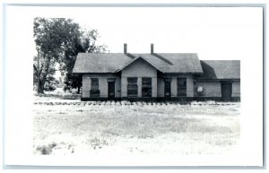 c1960 Unknown Depot Iowa Vintage Antique Train Depot Station RPPC Photo Postcard