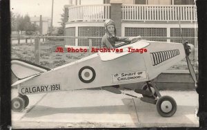 Canada, Calgary, RPPC, The Spirit of Childhood Peddle Car Airplane