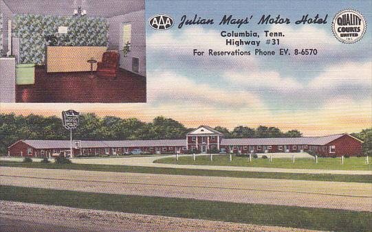 Tennessee Columbia Julian May's Motor Hotel