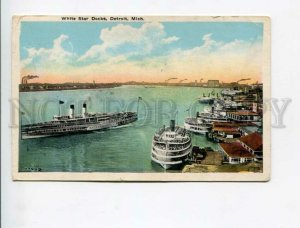 3174076 USA DETROIT Mich White Star Docks RPPC Russia surcharge