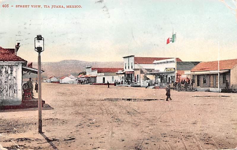 Street View Tijuana Mexico Tarjeta Postal 1908 