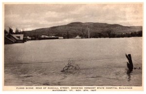 Vermont Montpelier Nov 4th 1927  Flood,  Rear of Randall St., Vermont State H...