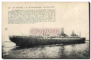Old Postcard Boat Ship Le Havre The Transatlantic Savoy
