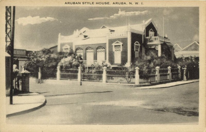 aruba, N.W.I., Aruban Style House (1940s) Postcard