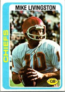 1978 Topps Football Card Mike Livingston Kansas City Chiefs sk7167