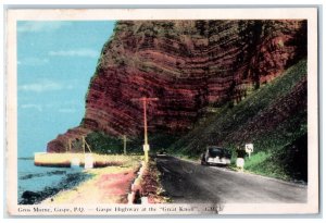 1953 Gaspe Highway at the Great Knoll Gaspe PQ Canada Vintage Postcard 