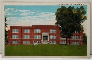 Burlington NC High School North Carolina Postcard F6