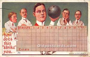 How does this Strike you Bowling Postal Used Unknown, Missing Stamp 