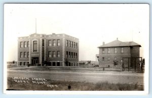 RPPC HAVRE, Montana MT ~ LINCOLN SCHOOL  1915 Hill County Postcard