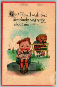 Comic Romance Gee I wish Somebody Was Nutty About Me 1913 DB Postcard G12