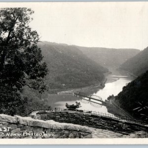 c1940s Ansted, WV Hawks Nest RPPC Route 60 Railway Bridge Real Photo W. Va A194