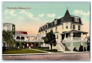 c1950's The Arcadia Hotel Building Restaurant Entrance View Wildwood NJ Postcard