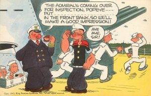 WWII Popeye the Sailor Man Postcard Wimpy Eats Hamburger King Features Syndicate