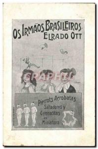 Old Postcard Pierrots acrobataas Os Irmaos Brasileiros Elrado Ott