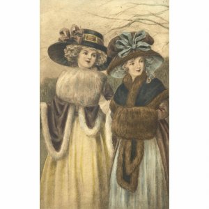 E.W. Savory Ltd. Postcard Two Ladies Fashionably Dressed