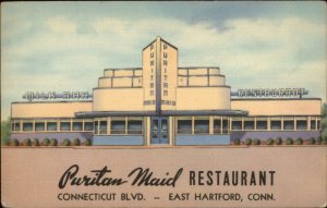 East Hartford CT Puritan Maid Restaurant NICE ROADISDE LINEN Postcard