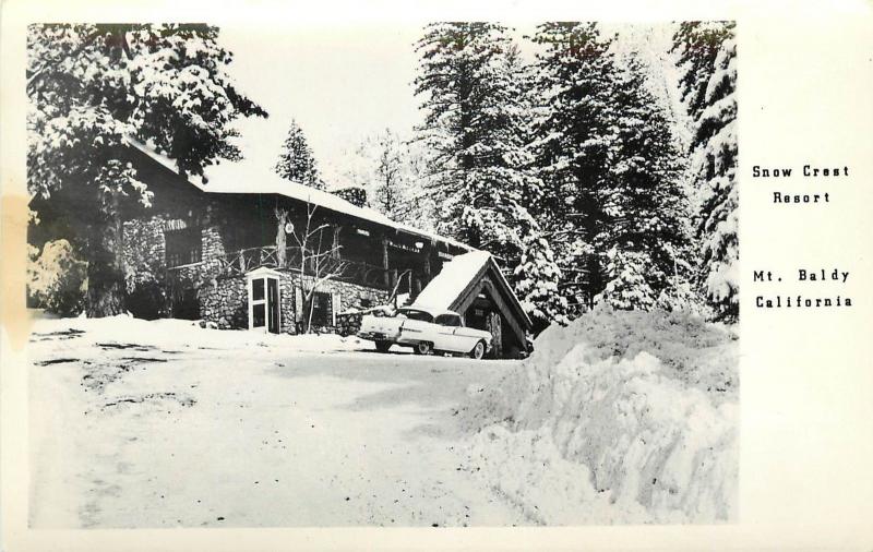 1950s Real Photo PC; Snow Crest Resort, Mt. Baldy CA San Gabriel Mountains