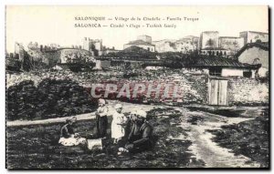 Old Postcard Thessaloniki Village Citadel Greece Turkish Family