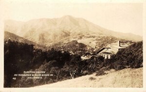 RPPC Sleeping Maiden Mt. Tamalpais & Muir Railway Marin c1920s Vintage Postcard