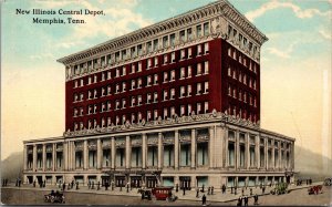 Postcard Illinois Central Railroad Depot in Memphis, Tennessee