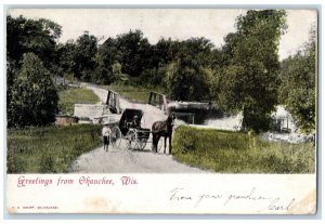 1907 Greetings From Okauchee Milwaukee Wisconsin WI Antique Posted Postcard