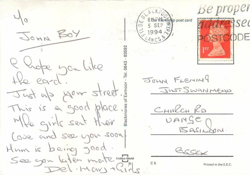 The more I pull it the biggest it gets comic postcard signed Quip