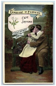 Language Of Flowers Romance Postcard Couple Cape Jasmine Transport Of Joy