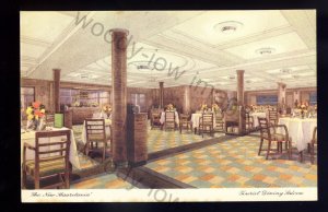 LS2559 - Cunard Liner - Mauretania's interior - Tourist Dining Saloon - postcard