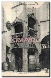 Old Postcard Staircase of Romans & # 39ancienne abbey of Saint Barnard