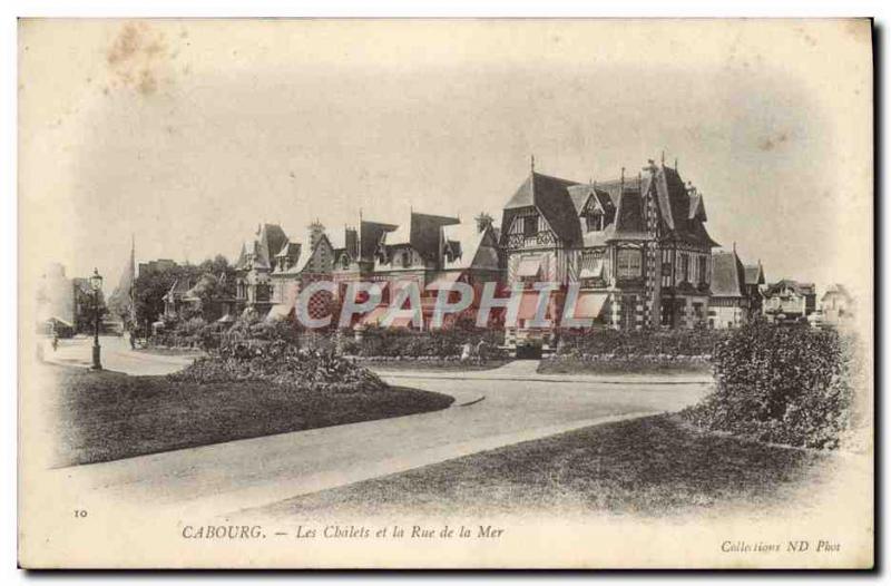 Old Postcard Cabourg Cottages and Rue de la Mer