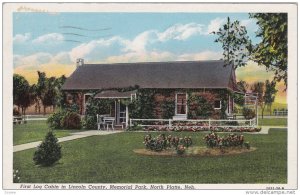 First Log Cabin in Lincoln County, Memorial Park, North Platte, Nebraska, PU-...