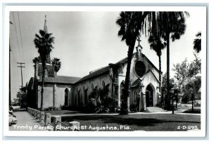 c1910's Trinity Parish Church St. Augustine Florida FL Cline RPPC Photo Postcard