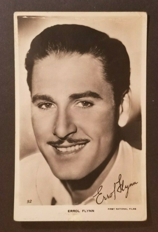 Mint Movie Star Errol Flynn Real Picture Photograph Postcard 