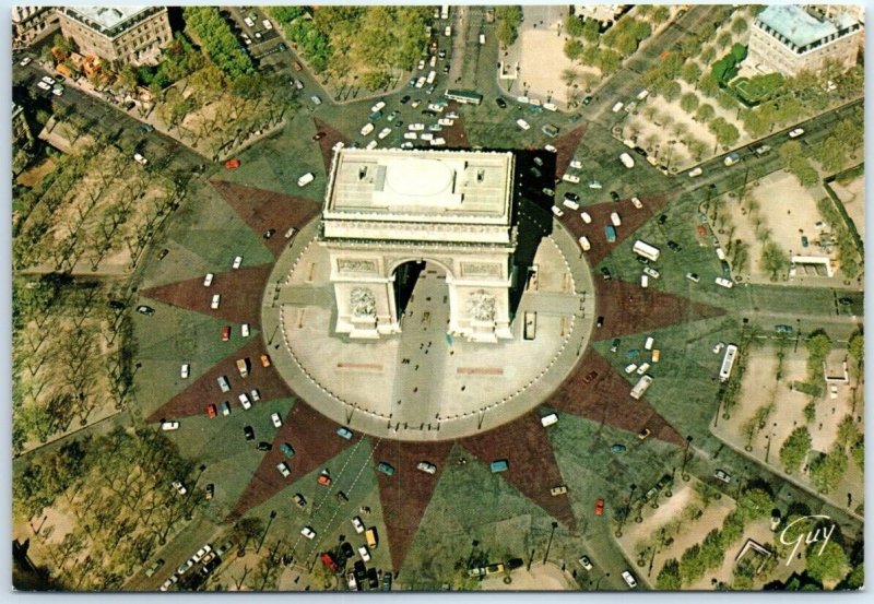 Postcard -  L'arc de triomphe, place de l'Etoile - Paris, France