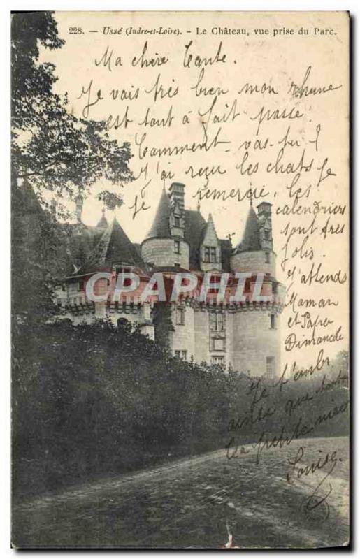 Old Postcard Usse Chateau Vue Prize du Parc