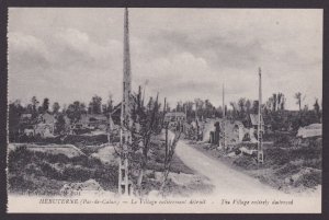 FRANCE, Postcard, Hébuterne, The Village entirely destroyed, WWI