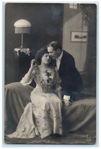 Minneapolis Minnesota MN RPPC Postcard Couple Flower Romance 1912 Posted Antique