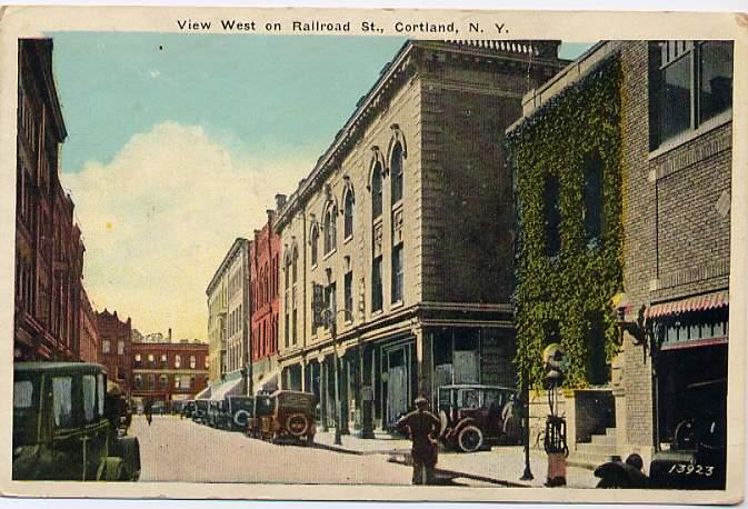 Railroad Street - (Now named Central Avenue) - Cortland, New York - pm 1939