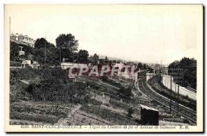 Postcard Old Saint Cloud Coteaux Line Railway Avenue and Suresnes