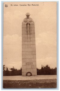 Langemark West Flanders Belgium Postcard St. Julien Canadian War Memorial c1910