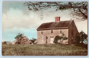 Nantucket Massachusetts Postcard Elihu Coleman House Field 1951 Vintage Antique