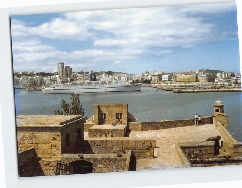 Postcard Muelle del Centenario desde el castillo de San Antón, A Coruña, Spain