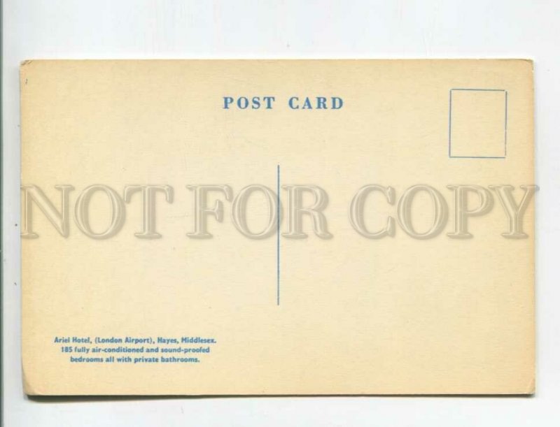 470949 UK London airport advertising hotel Ariel Old postcard