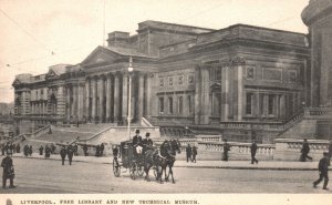 Vintage Postcard Liverpool Free Library and New Technical Museum Town & City