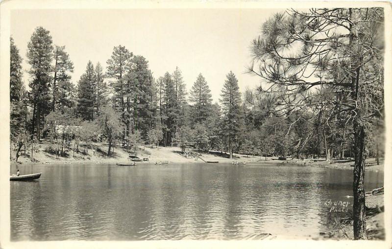 1930s RPPC Postcard North Shore Big Bear Lake CA Bruner Photo San Bernardino Mts