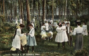 Glens Falls New York NY Children in Crandell Park c1910 Vintage Postcard