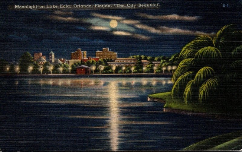 Florida Orlando Moonlight On Lake Eola