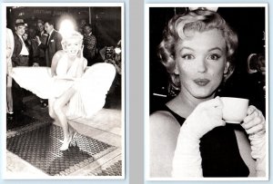 2 Repro Postcards MARILYN MONROE Risque SKIRT BLOWN UP & Glamor Look  4x6