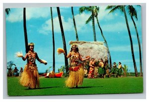 Vintage 1960's Postcard Tahitian Dancers Kodak Hula Show Kapiolani Park Hawaii