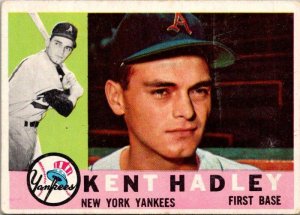 1960 Topps Baseball Card Kent Hadley New York Yankees sk1827